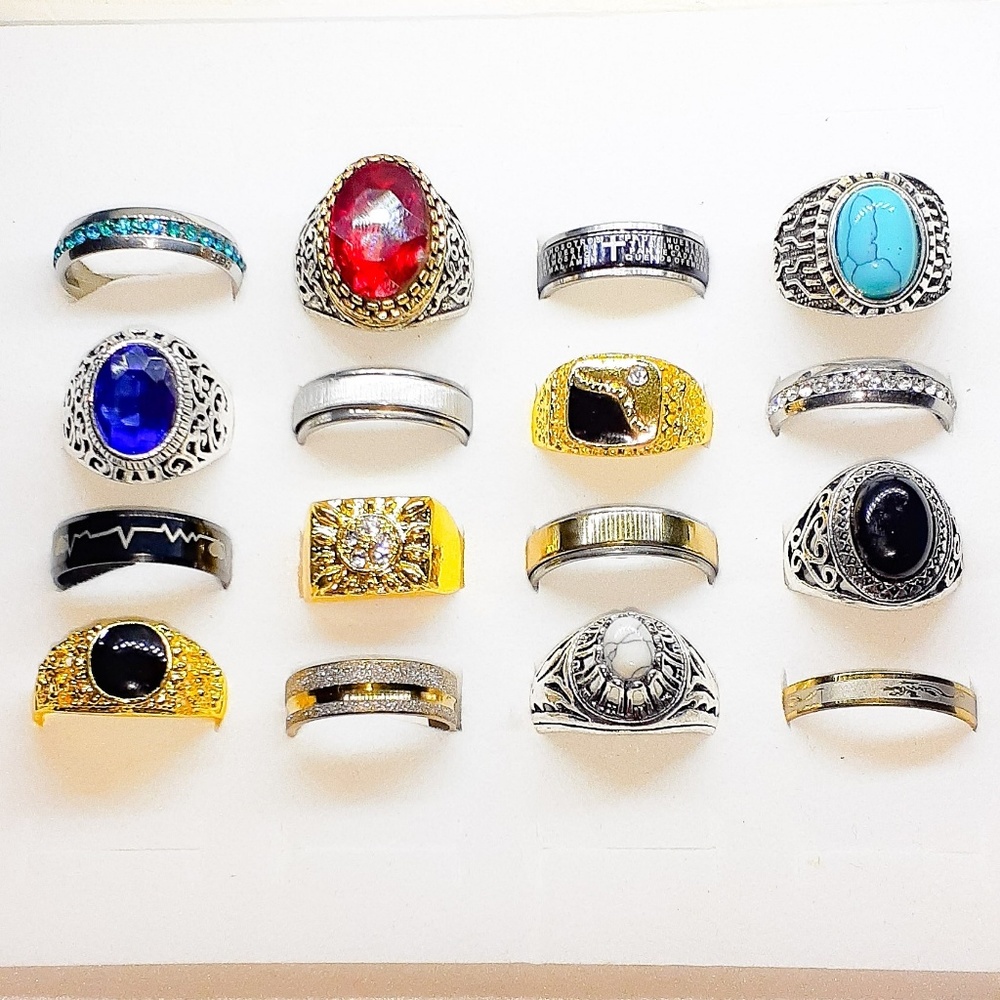 🎈12 Men's Wholesale Rings - Picture 2 of 4